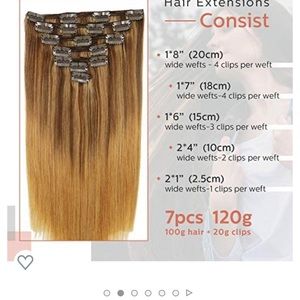 New Vario remy human hair clip in extensions 18"